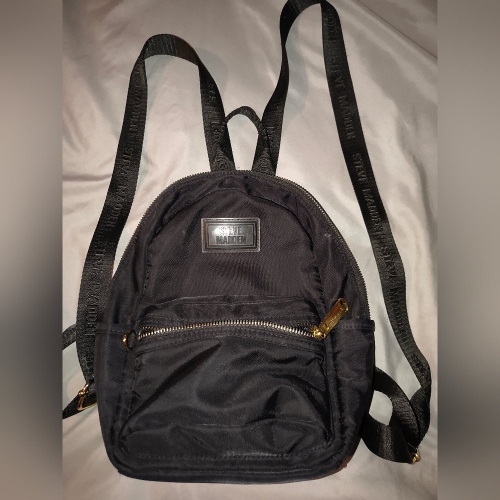 Steve Madden Small Black Backpack/